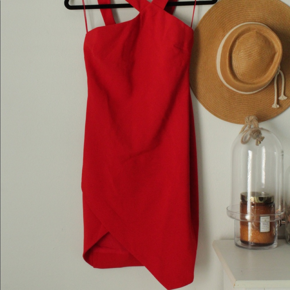 Fitted asymmetrical cocktail dress